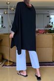 Made in Italy Paulo Pillow Cotton Honeycomb Parachute Tunic Black